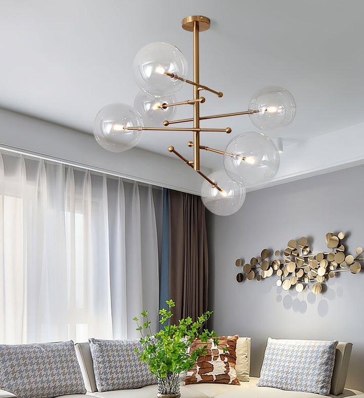 Orbit lampadario contemporaneo in vetro