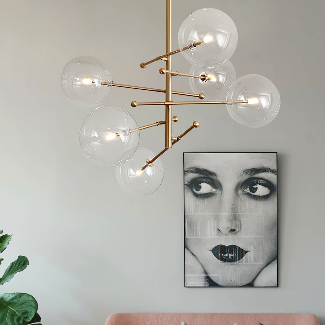 Orbit lampadario contemporaneo in vetro