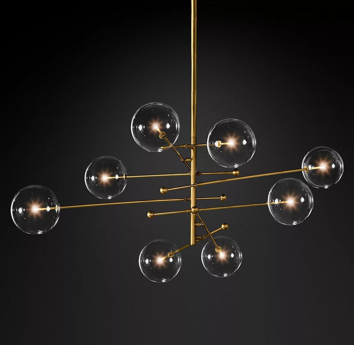 Orbit lampadario contemporaneo in vetro