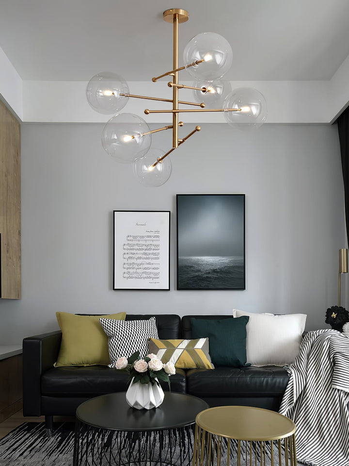 Orbit lampadario contemporaneo in vetro