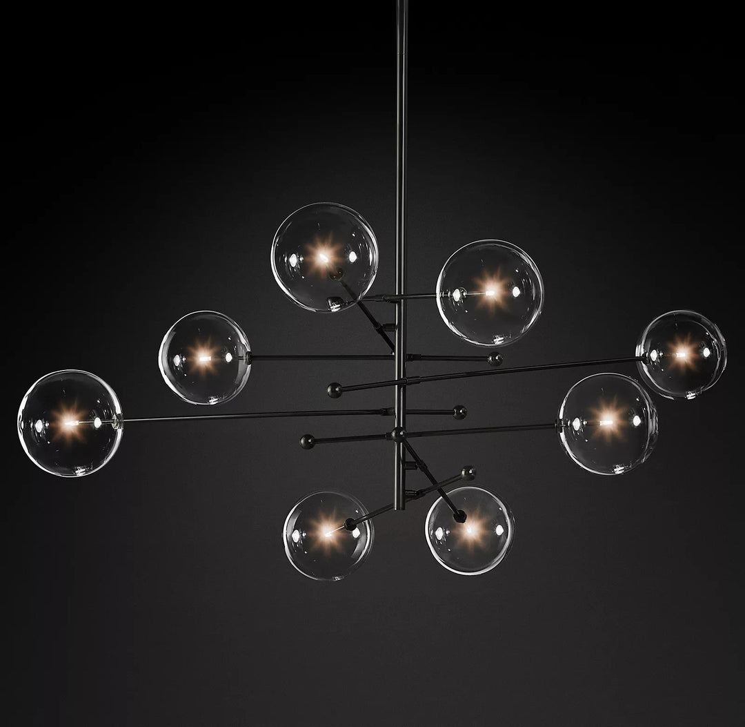 Orbit lampadario contemporaneo in vetro