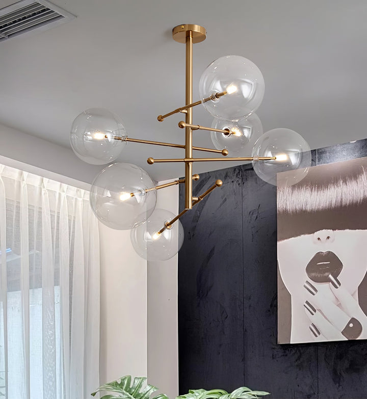 Orbit lampadario contemporaneo in vetro