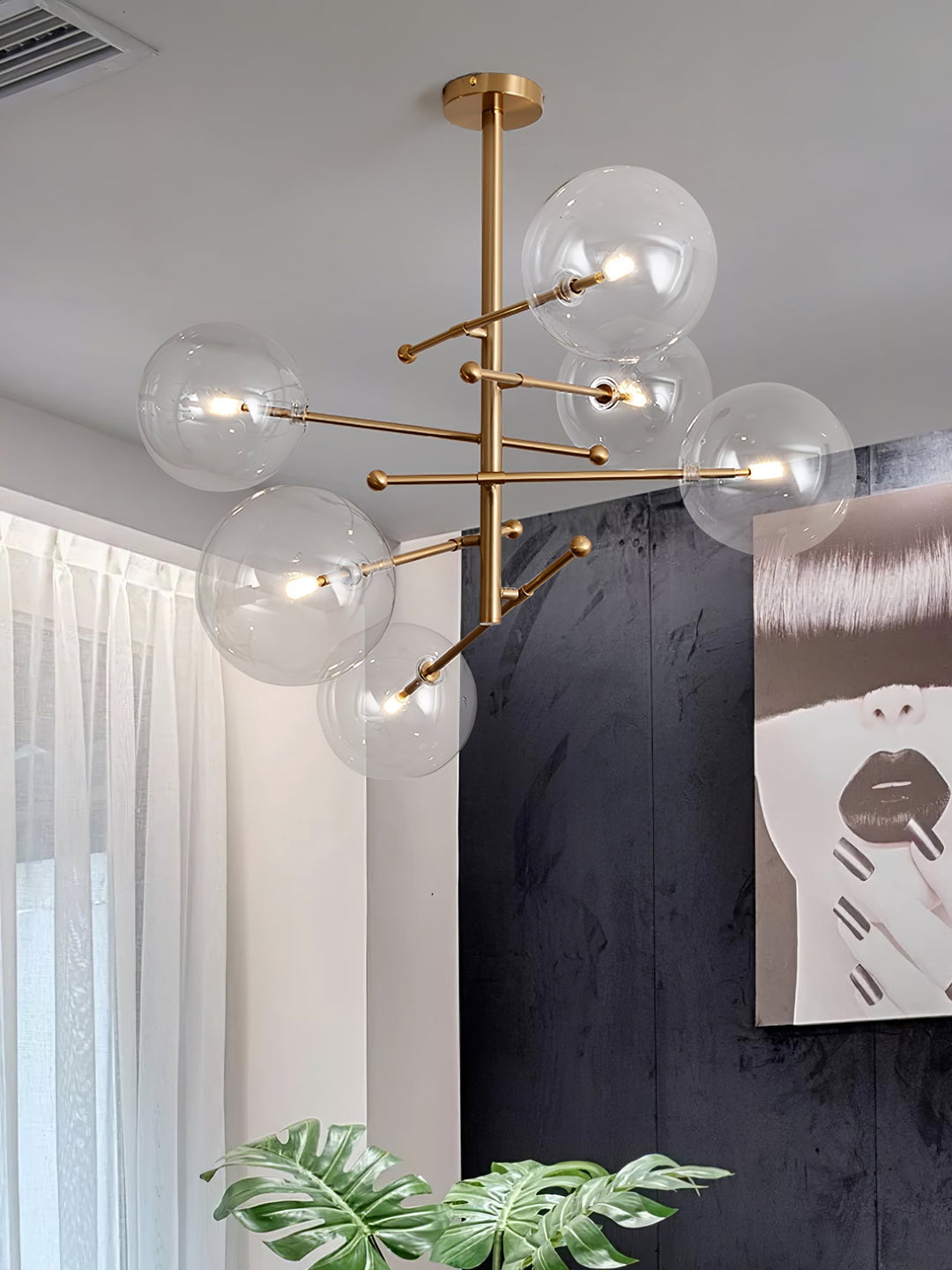 Orbit lampadario contemporaneo in vetro