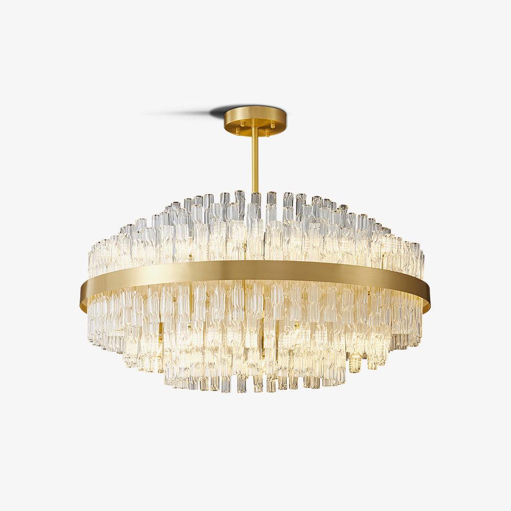 Solivian lampadario Oro Asta Trasparente elegante