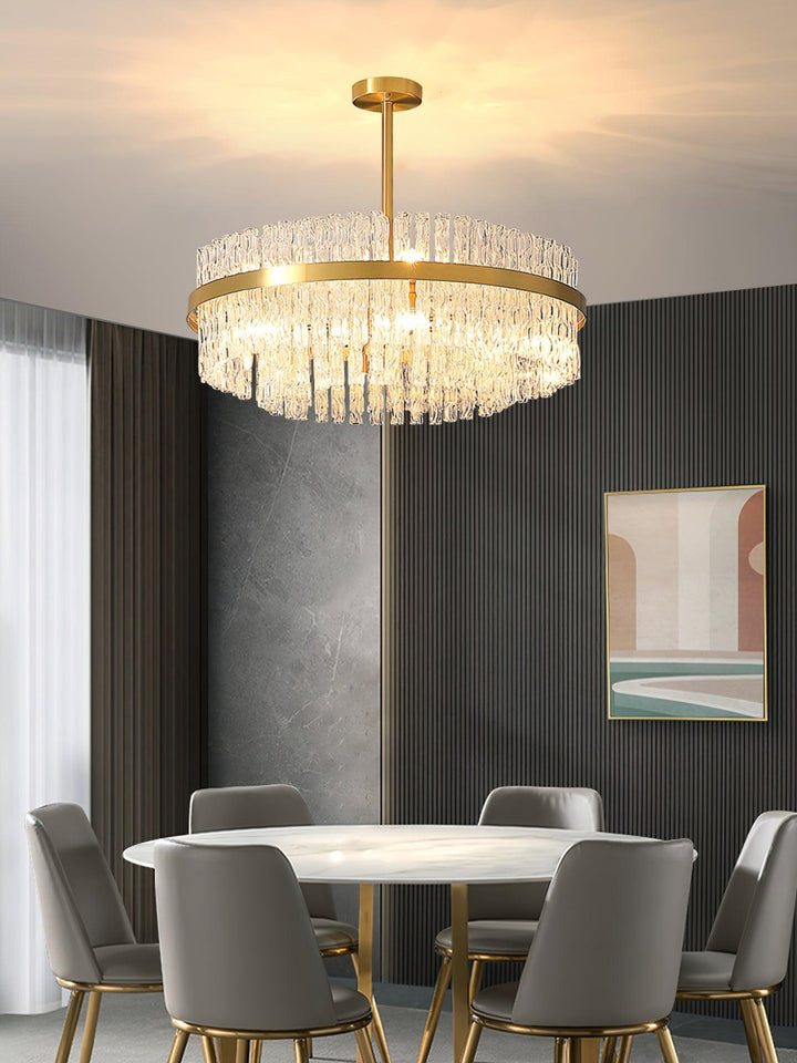 Solivian lampadario Oro Asta Trasparente elegante