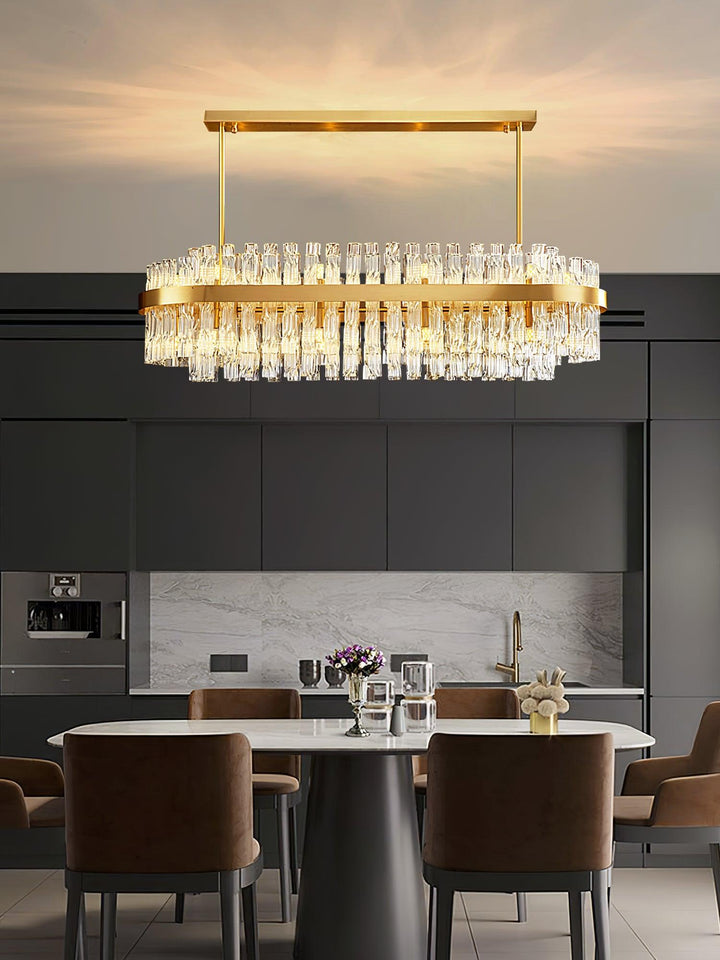 Solivian lampadario Oro Asta Trasparente elegante