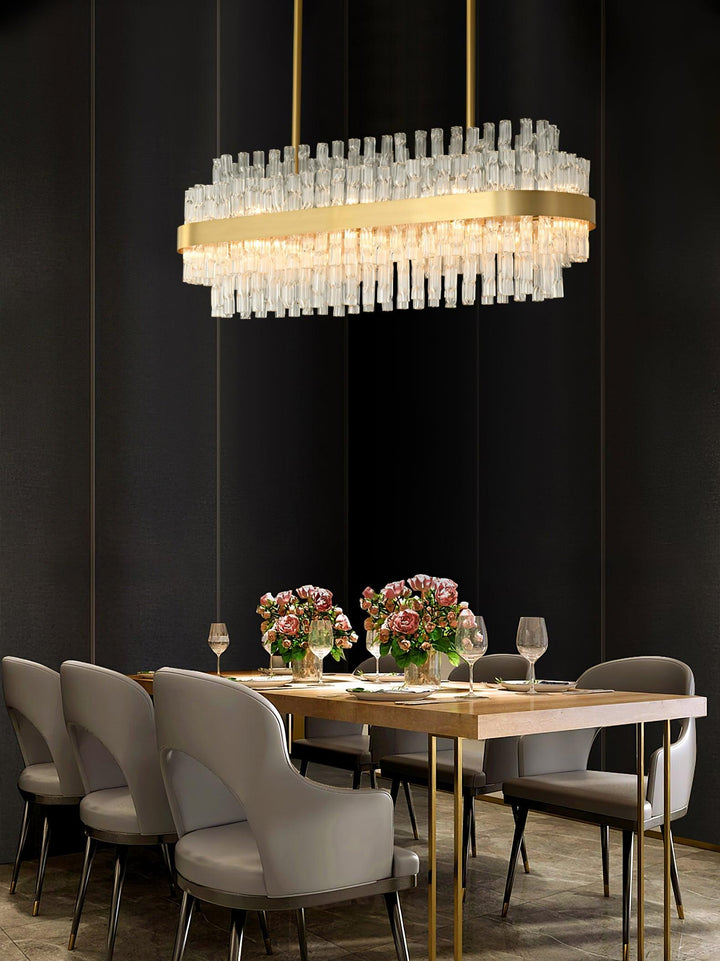 Solivian lampadario Oro Asta Trasparente elegante