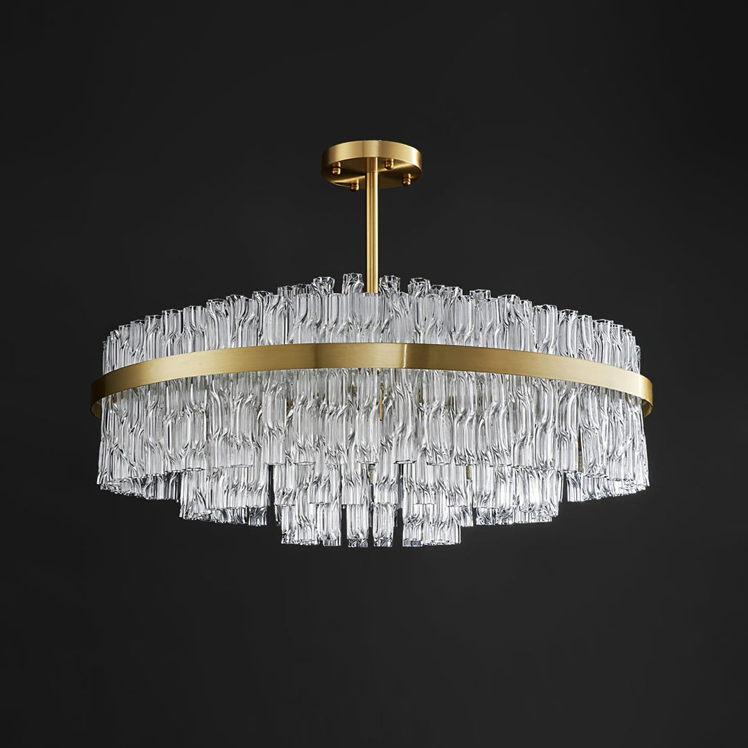 Solivian lampadario Oro Asta Trasparente elegante