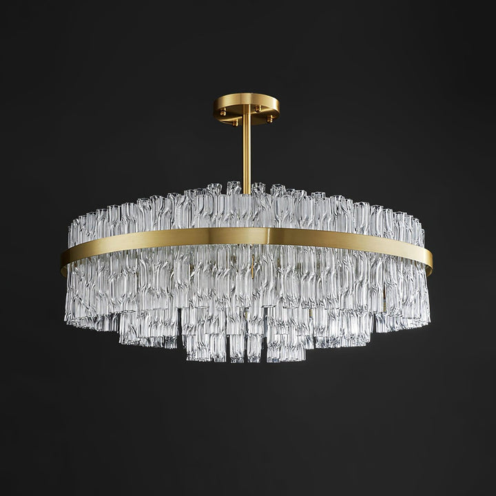 Solivian lampadario Oro Asta Trasparente elegante