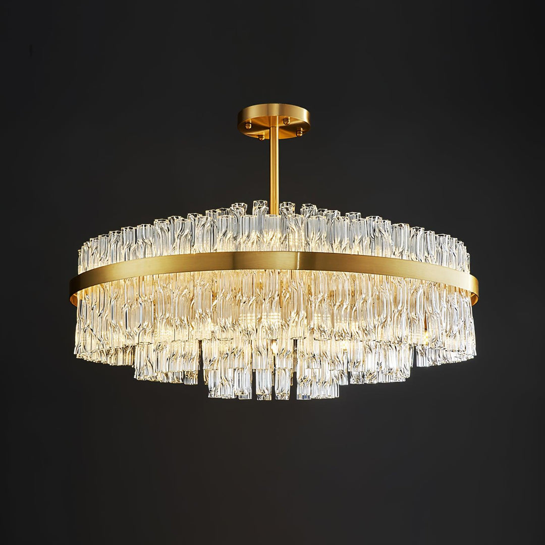 Solivian lampadario Oro Asta Trasparente elegante