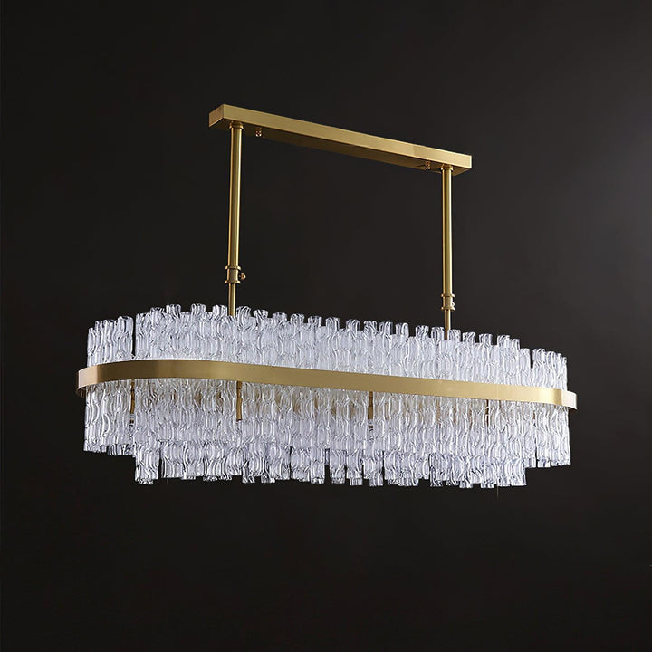 Solivian lampadario Oro Asta Trasparente elegante