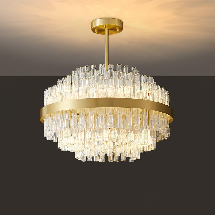 Solivian lampadario Oro Asta Trasparente elegante