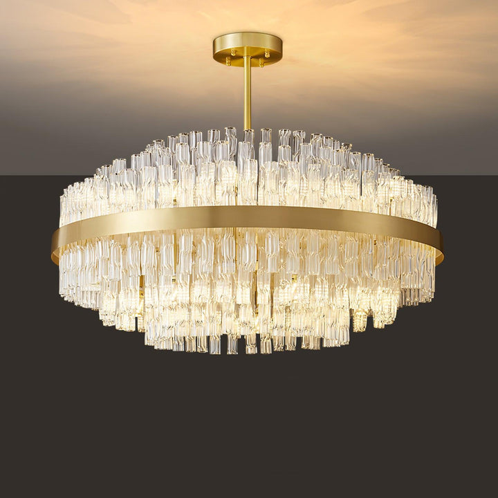 Solivian lampadario Oro Asta Trasparente elegante