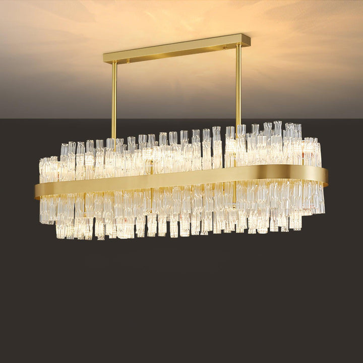 Solivian lampadario Oro Asta Trasparente elegante