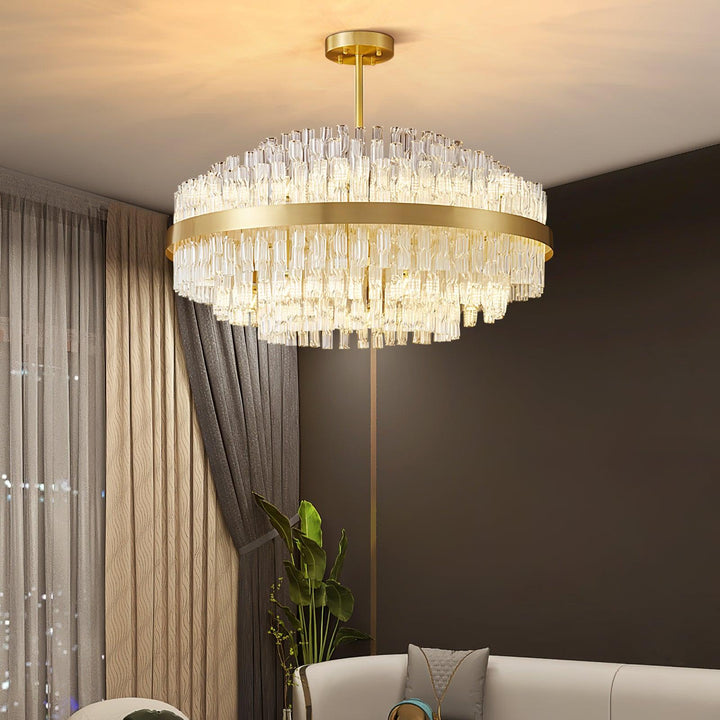 Solivian lampadario Oro Asta Trasparente elegante