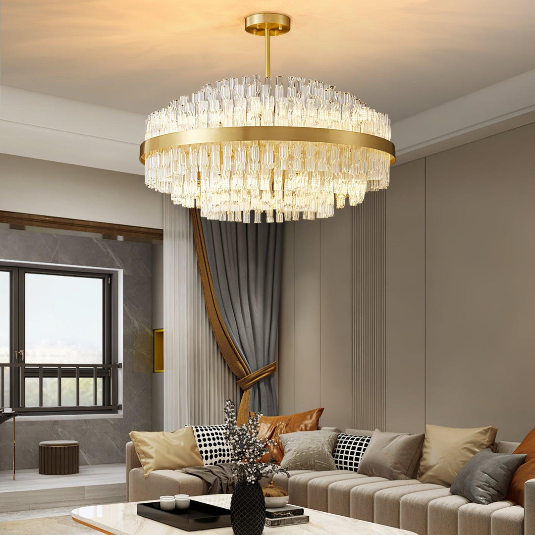 Solivian lampadario Oro Asta Trasparente elegante