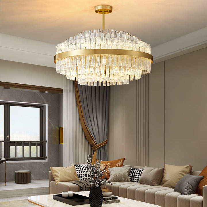 Solivian lampadario Oro Asta Trasparente elegante