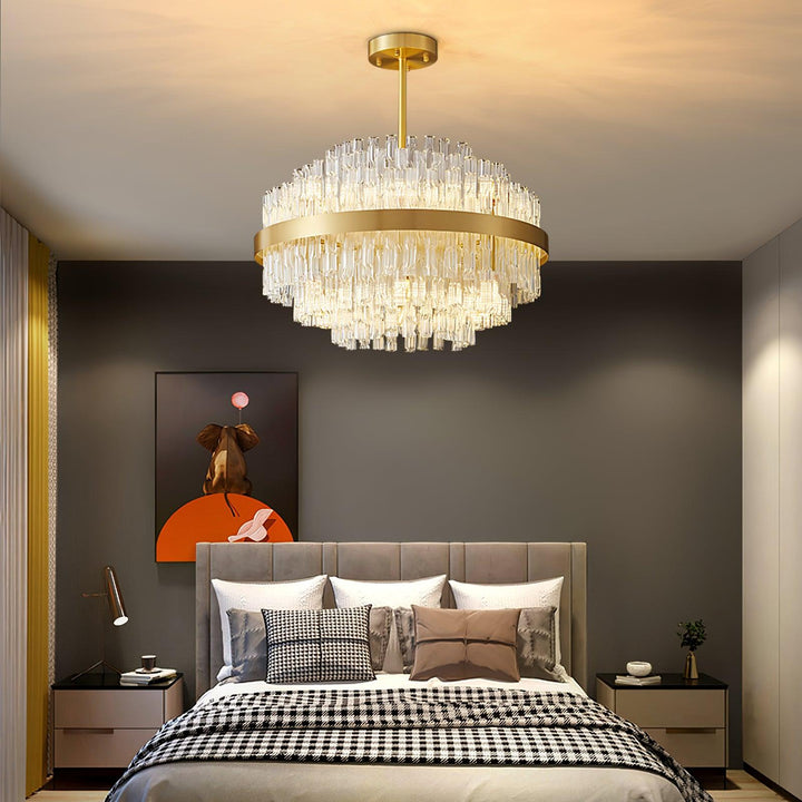Solivian lampadario Oro Asta Trasparente elegante