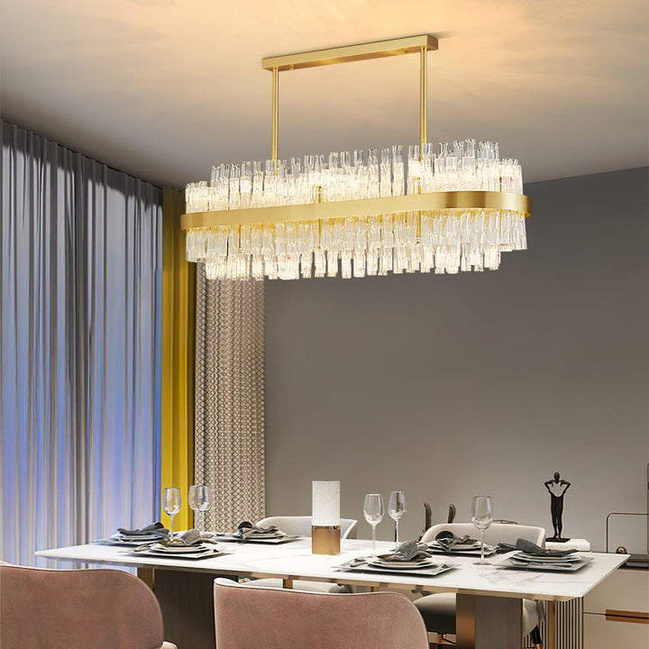 Solivian lampadario Oro Asta Trasparente elegante