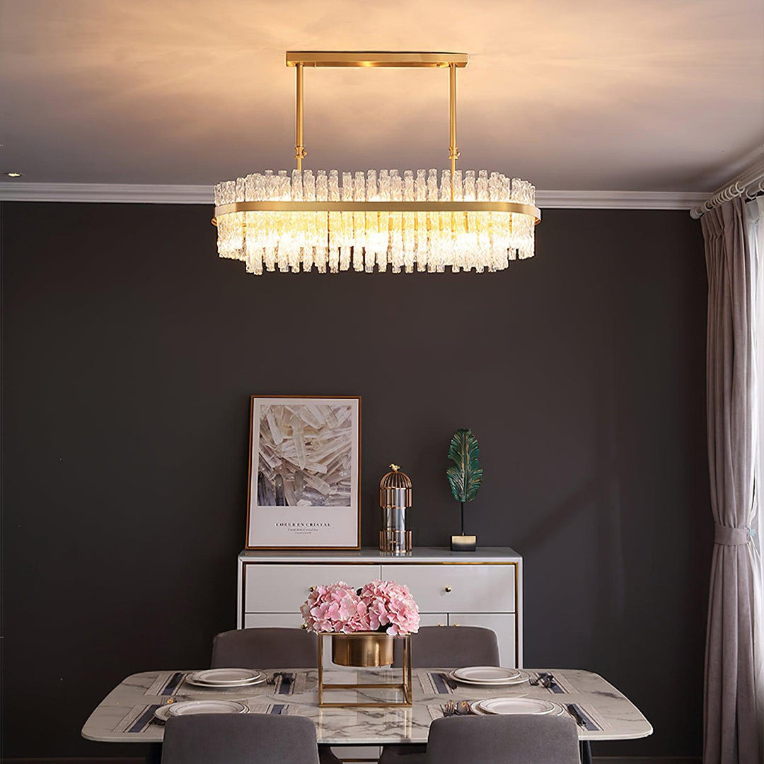 Solivian lampadario Oro Asta Trasparente elegante