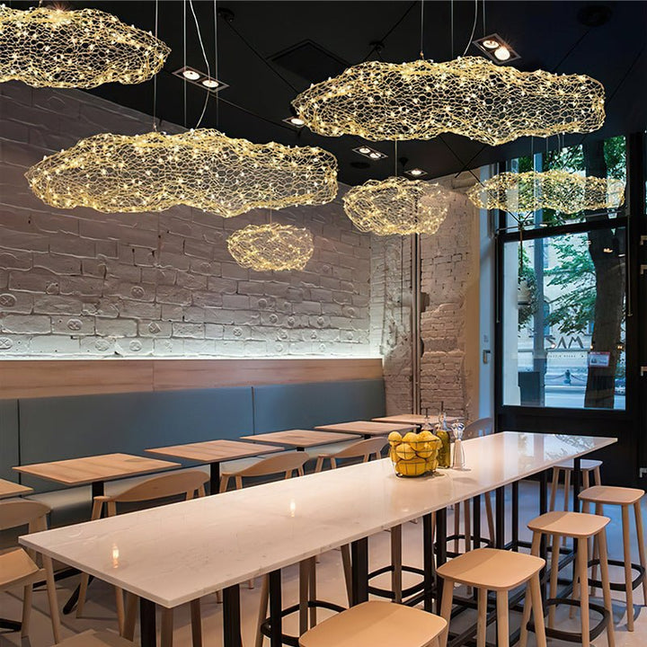 Rivelaine Golden Cloud Weave lampada a sospensione in oro