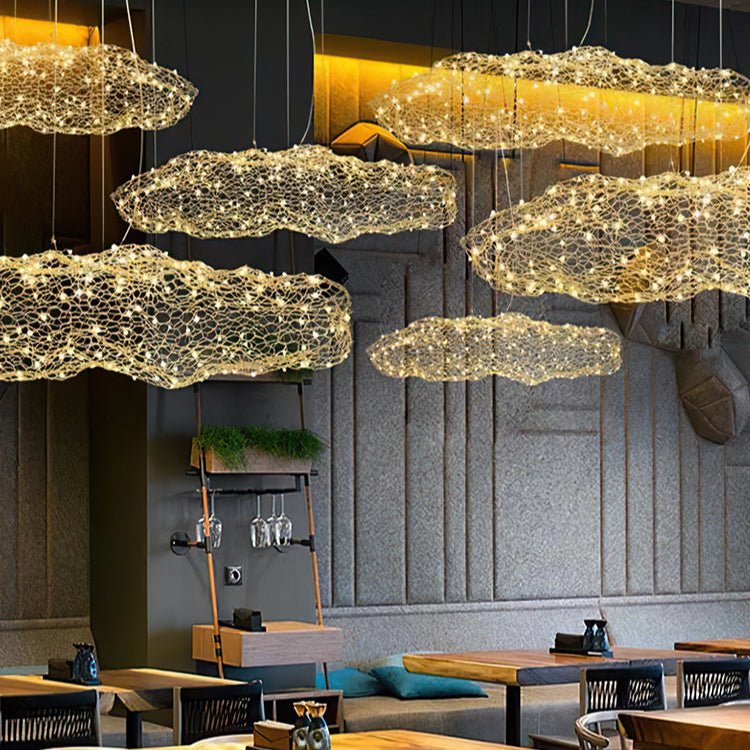 Rivelaine Golden Cloud Weave lampada a sospensione in oro