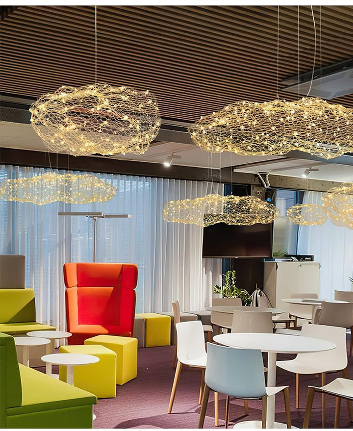 Rivelaine Golden Cloud Weave lampada a sospensione in oro
