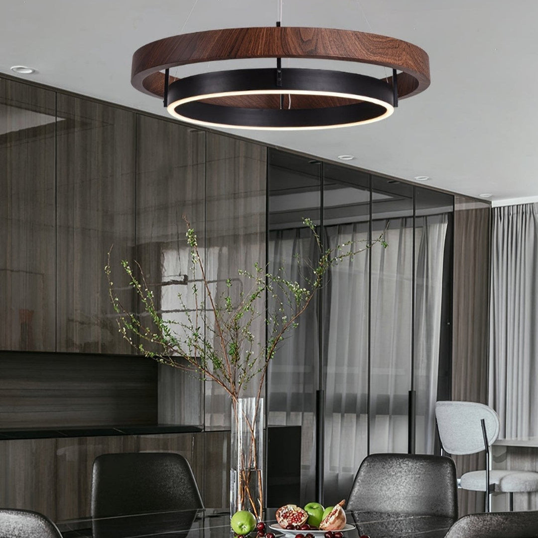 Muto Lampadario ad Anello in Legno