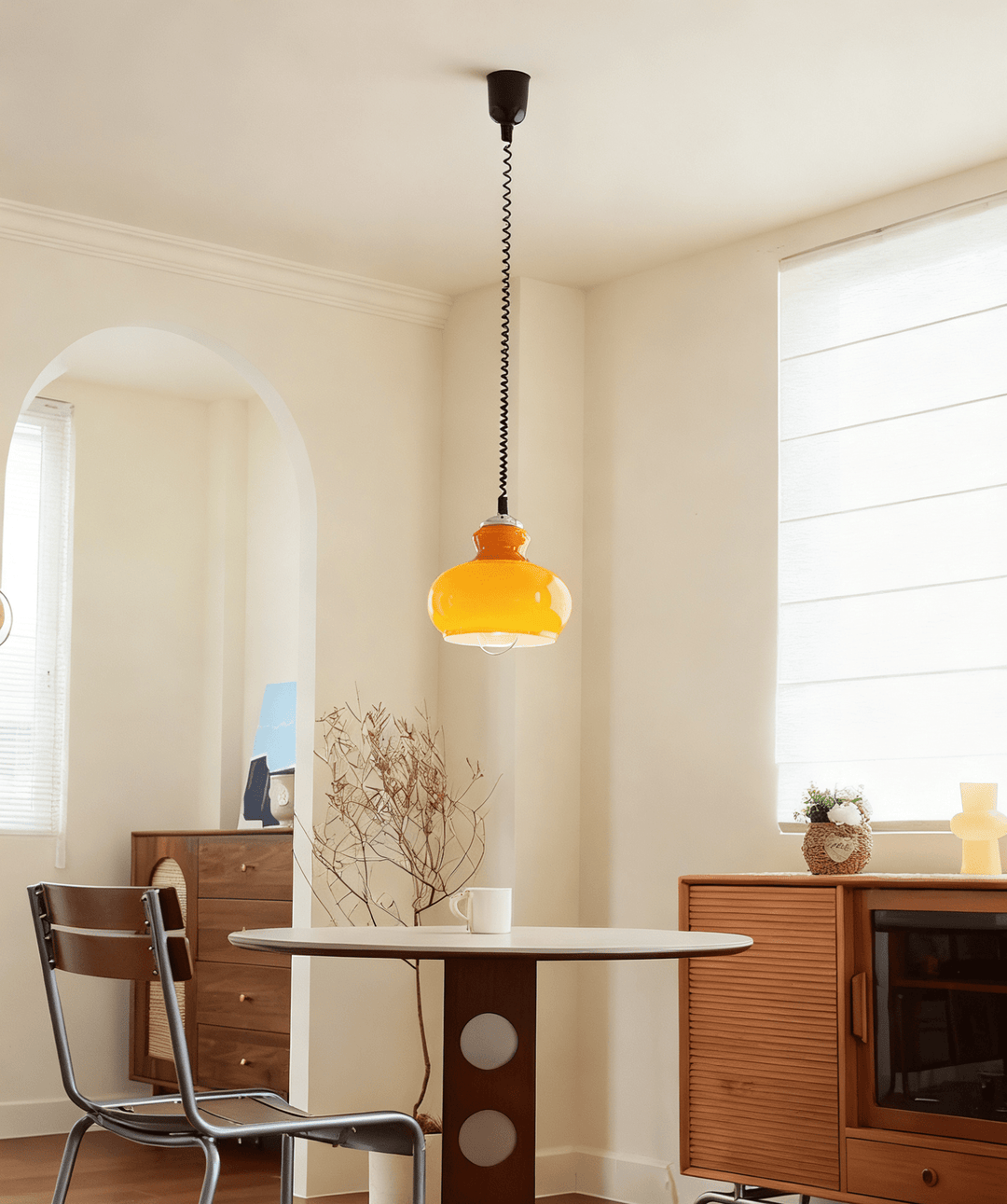 Amber lampada a sospensione in vetro a Spirale