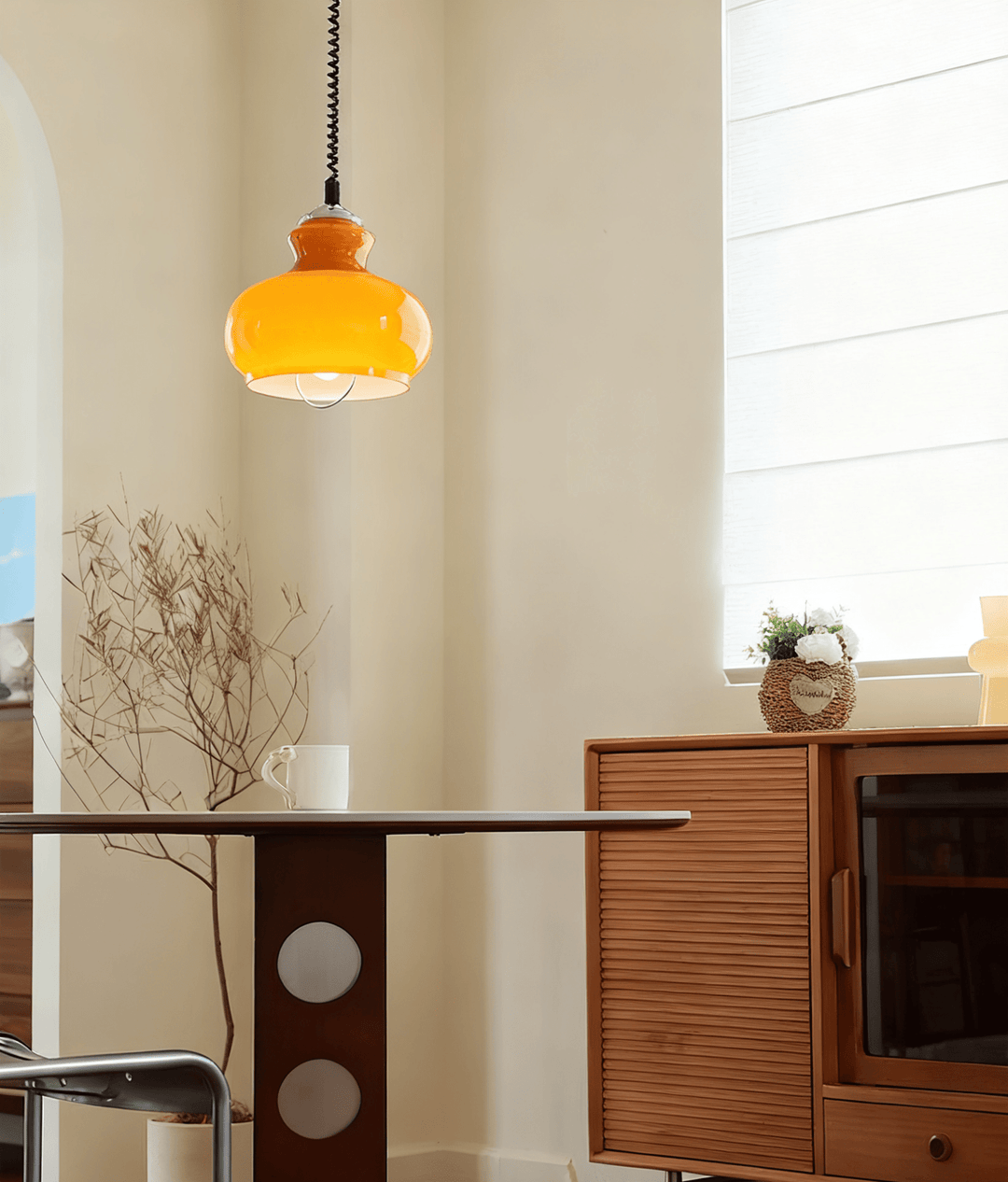 Amber lampada a sospensione in vetro a Spirale