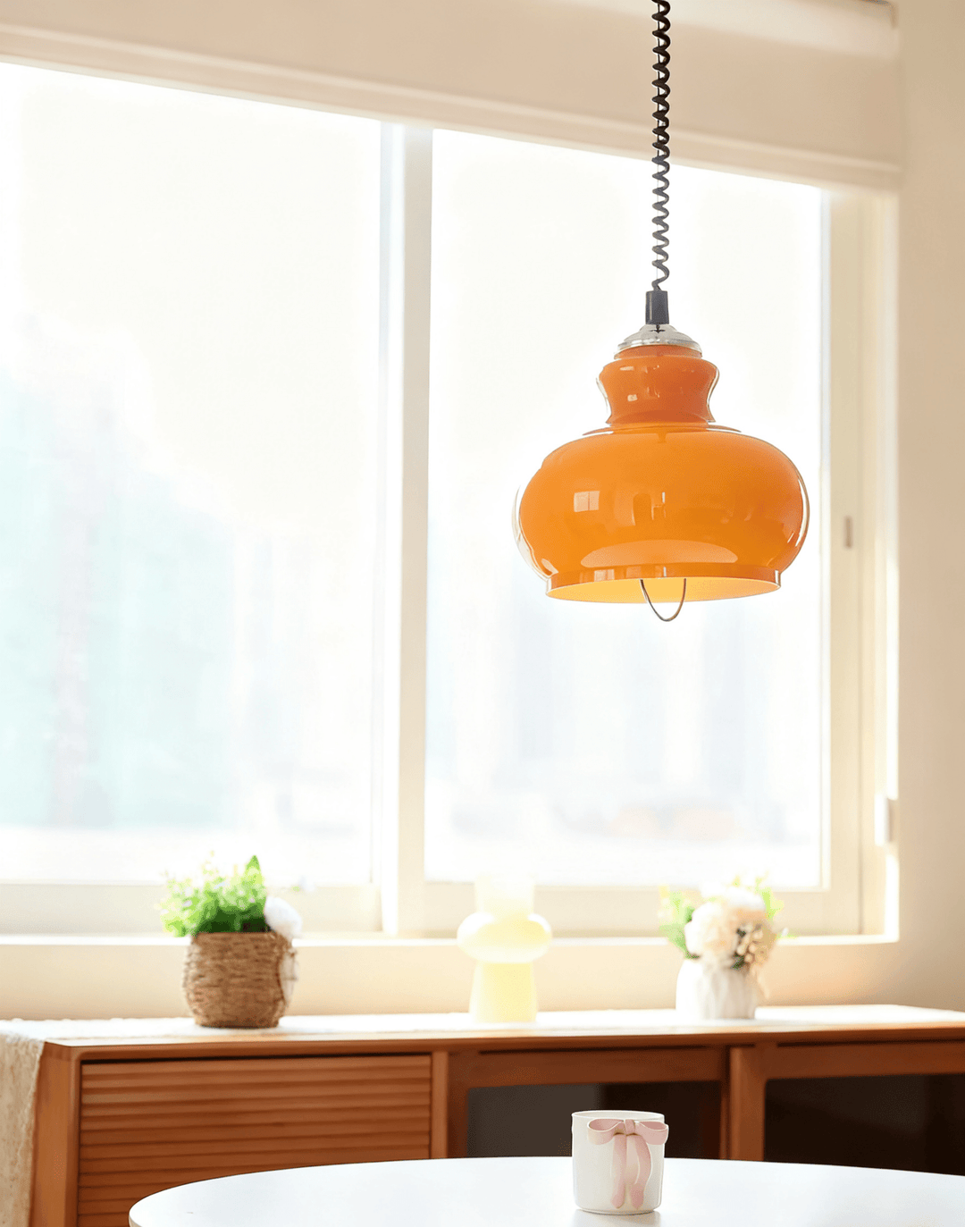 Amber lampada a sospensione in vetro a Spirale