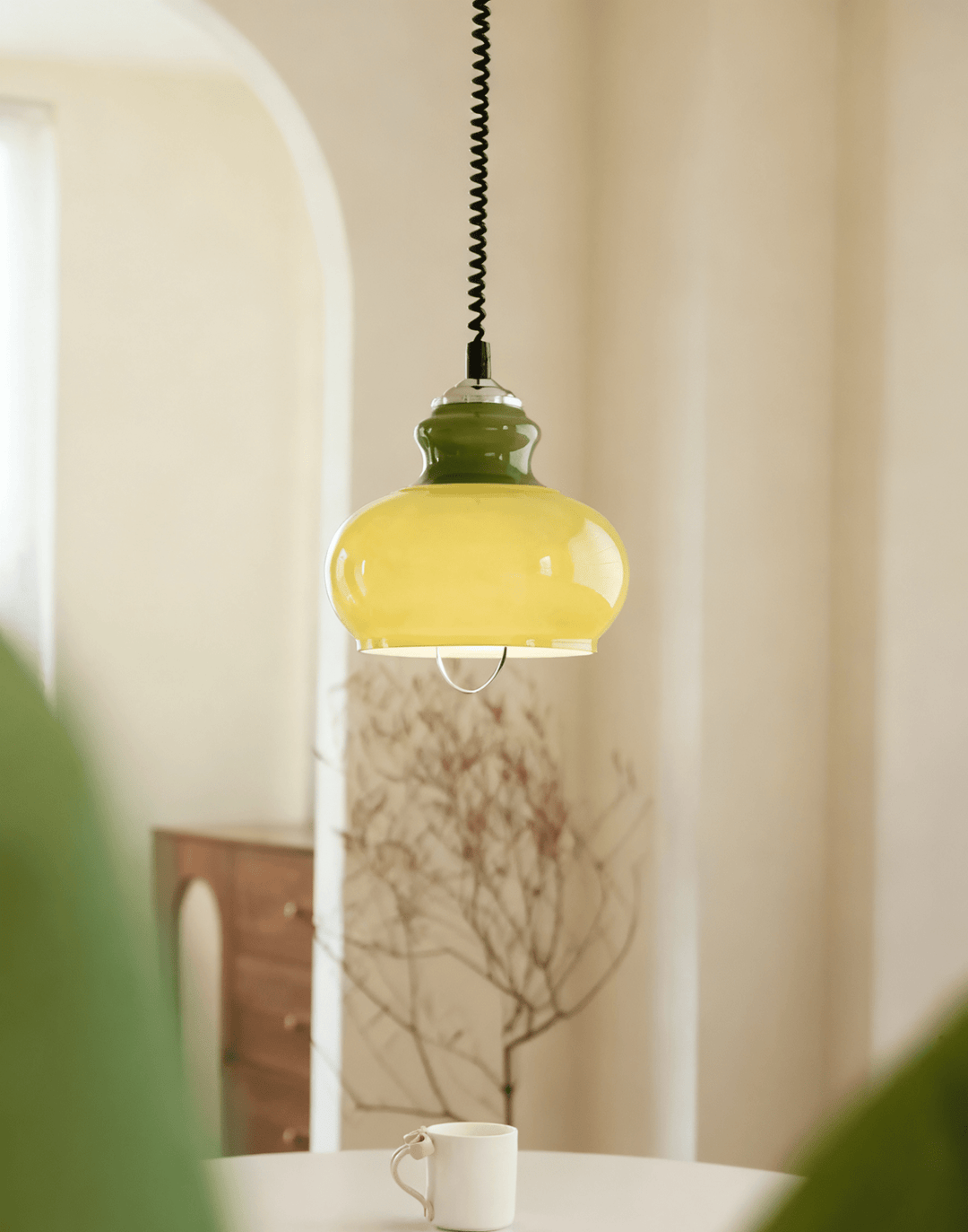 Amber lampada a sospensione in vetro a Spirale