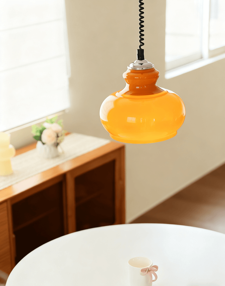 Amber lampada a sospensione in vetro a Spirale
