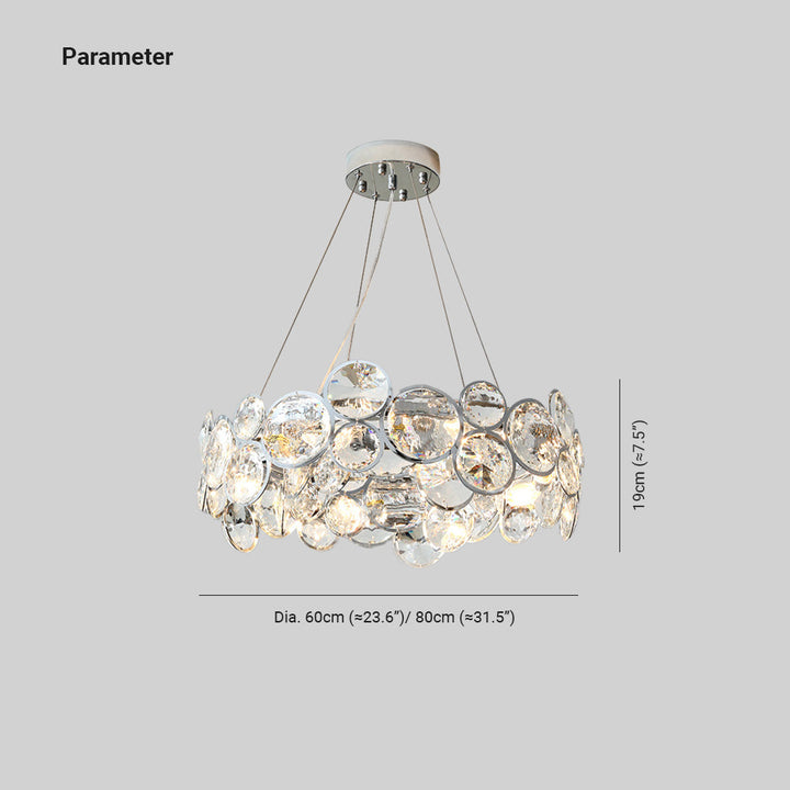 Kristy Moderno LED Rotondo Lampadari Cristallo Metallo Soggiorno