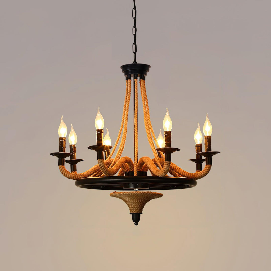 Ariiella lampadario Corda di Canapa grande Ruota