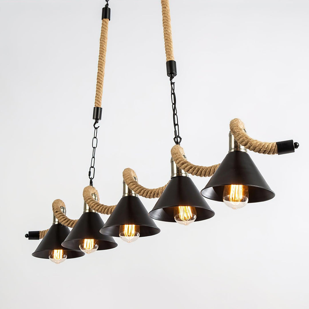 Canisaria lampadario Corda di Canapa Industrial Wave