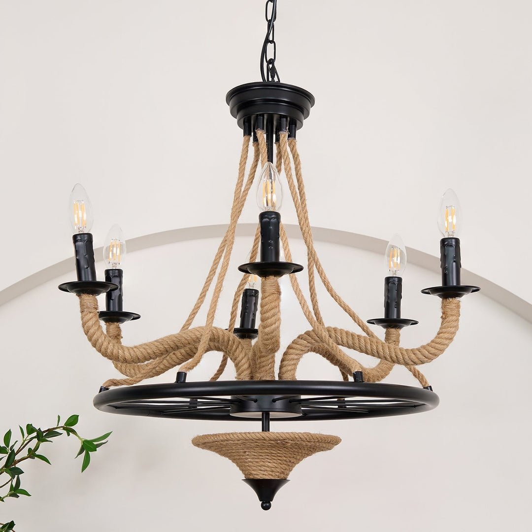Ariiella lampadario Corda di Canapa grande Ruota