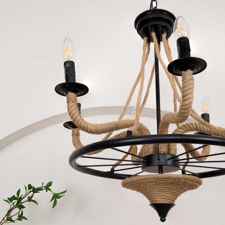 Ariiella lampadario Corda di Canapa grande Ruota