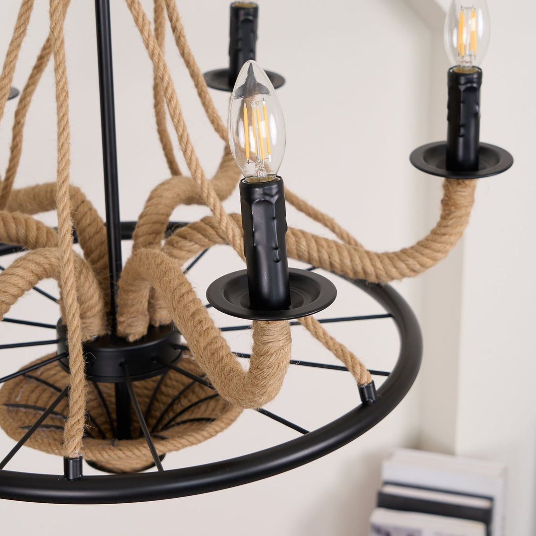 Ariiella lampadario Corda di Canapa grande Ruota