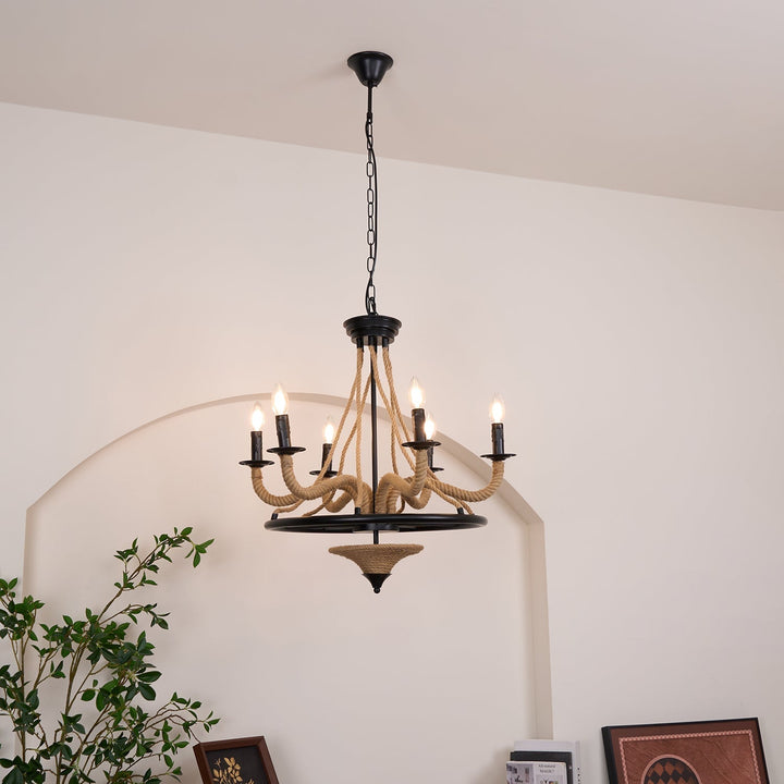Ariiella lampadario Corda di Canapa grande Ruota