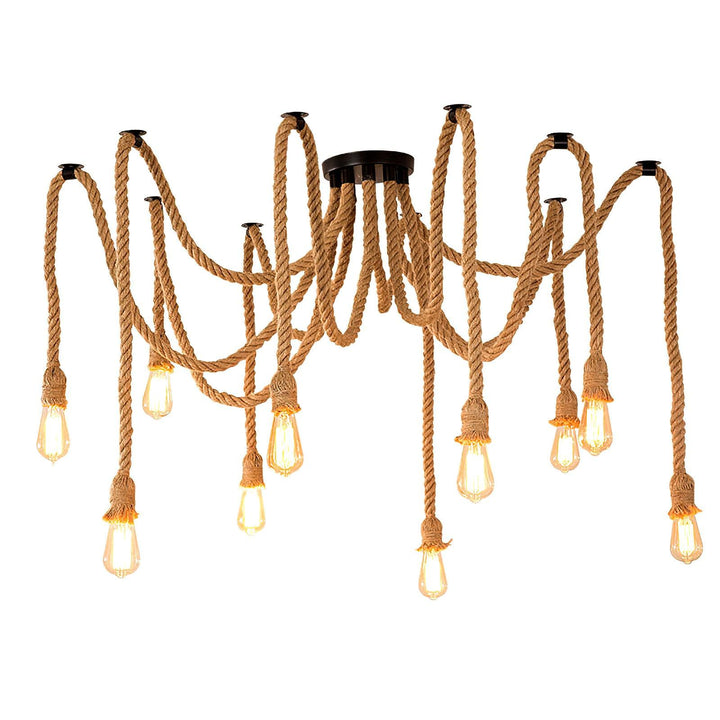 Arianissa lampadario in Cavo di Lino industriale Retro