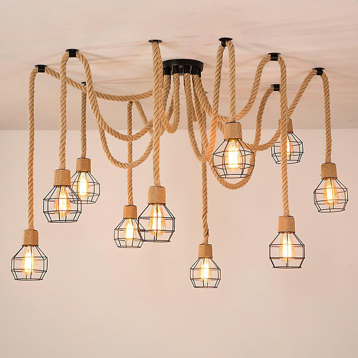 Arianissa lampadario in Cavo di Lino industriale Retro