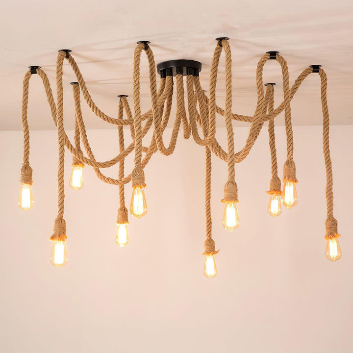 Arianissa lampadario in Cavo di Lino industriale Retro