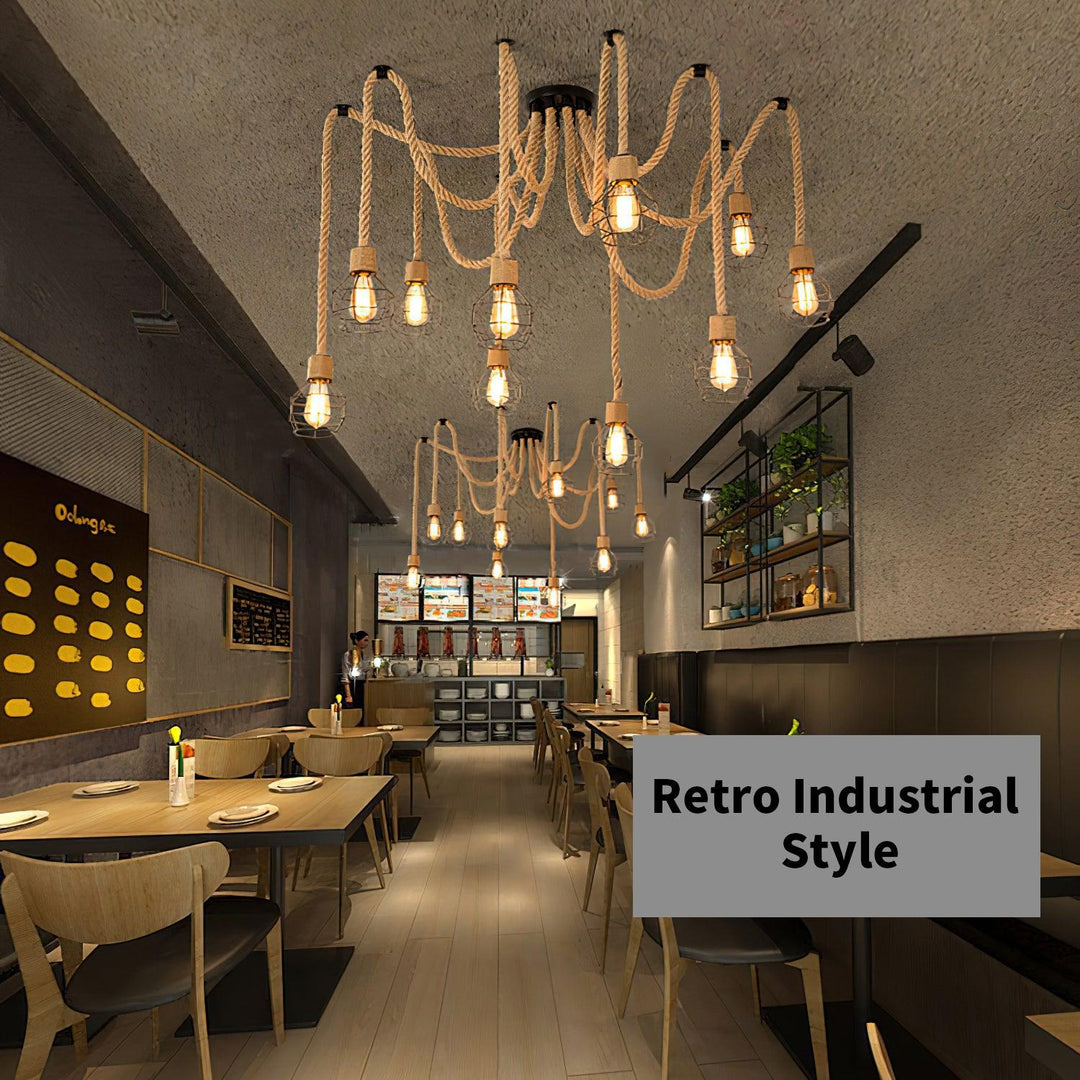 Arianissa lampadario in Cavo di Lino industriale Retro