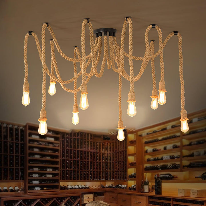 Arianissa lampadario in Cavo di Lino industriale Retro