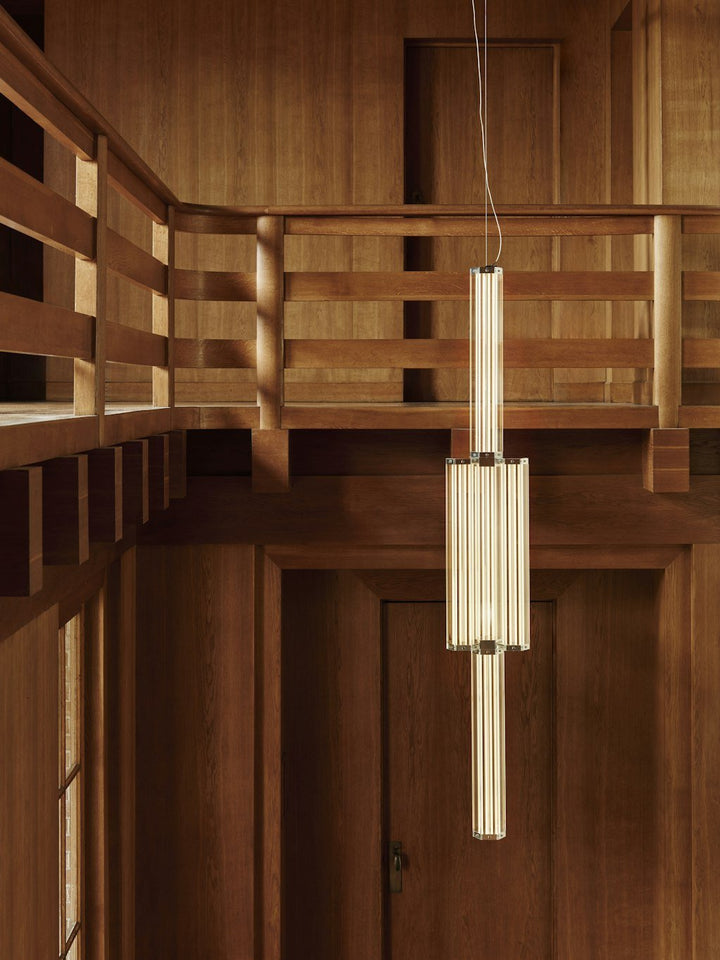 Hexagonal lampada a sospensione in vetro