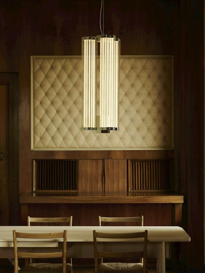 Hexagonal lampada a sospensione in vetro