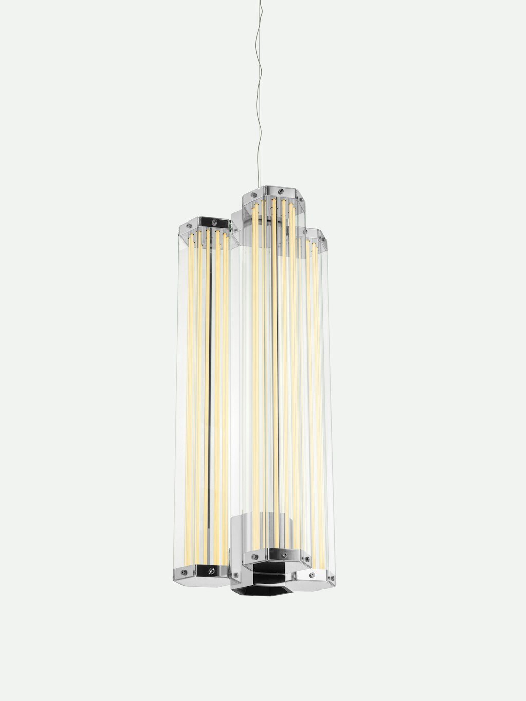 Hexagonal lampada a sospensione in vetro