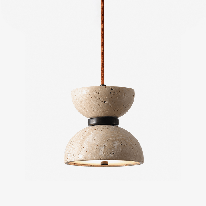 Tavareria Hourglass lampada a sospensione in travertino