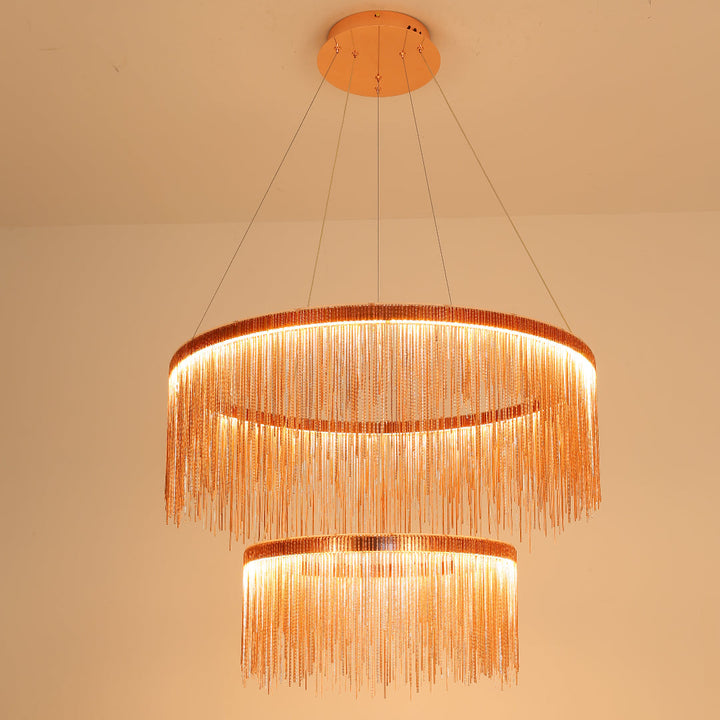 Arisha Lusso LED Lampada a Sospensione Catena Nappa